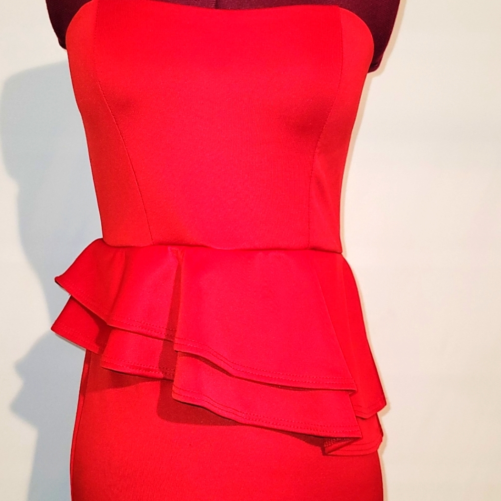 Brat star mini dress red